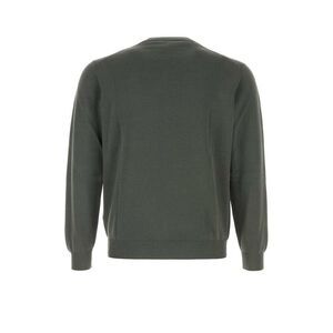 FEDELI Men's Crew Neck Fine Gauge Knit Sweater Men GREEN Sweaters & Cardigans